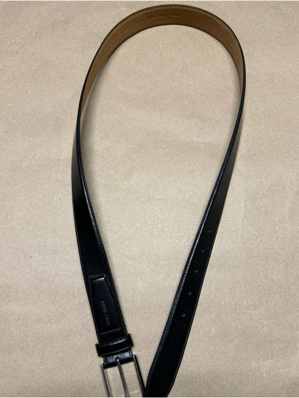 Cole Haan Black Belt Men’s size 40 100cm Black Fashion Dress Rare NEW!